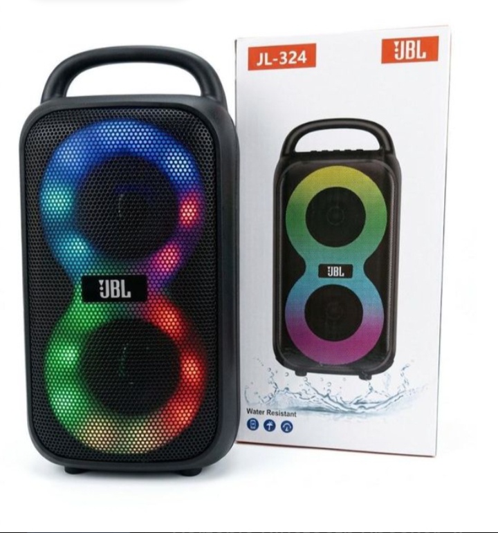 : سبيكر ومكبر صوت لاسلكي للحفلات JL-324 مع إضاءة RGB مدمجة