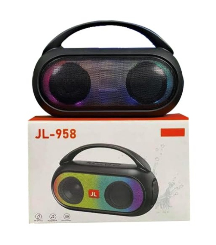 سبيكر ومكبر صوت لاسلكي محمول JL-958 مع إضاءة RGB ديناميكية