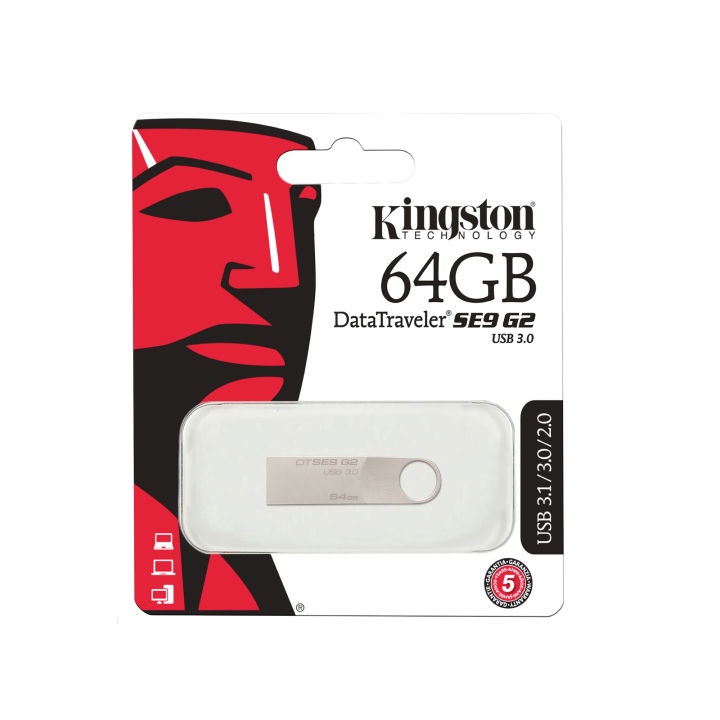 فلاشة كينجستون Kingston DataTraveler SE9 G2 سعة 64 جيجابايت - USB 3.0