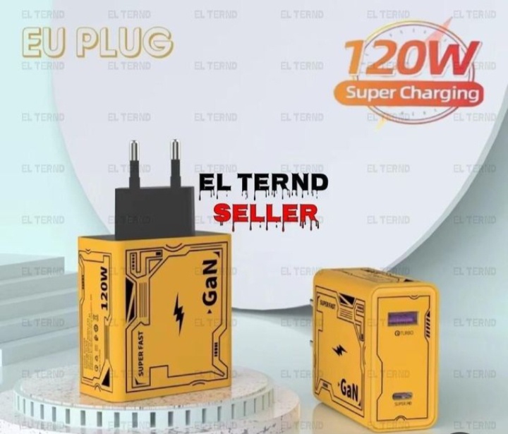 شاحن سوبر Start GaN 120W مع كابل 4 في 1 فائق السرعة المتكامل